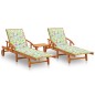vidaXL Sonnenliegen 2 Stk. mit Tisch und Auflagen Massivholz Akazie vidaXL Sonnenliegen 2 Stk. mit Tisch und Auflagen Massivholz Akazie
