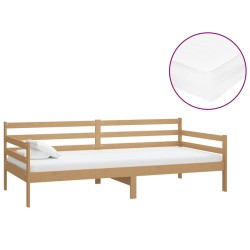 vidaXL Tagesbett mit Matratze 90x200 cm Honigbraun Massivholz Kiefer