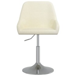 vidaXL Esszimmerstuhl Drehbar Creme Stoff