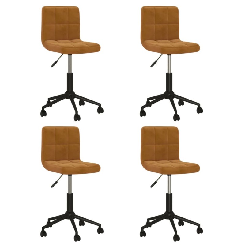 vidaXL Esszimmerstühle 4 Stk. Drehbar Braun Samt vidaXL Esszimmerstühle 4 Stk. Drehbar Braun Samt