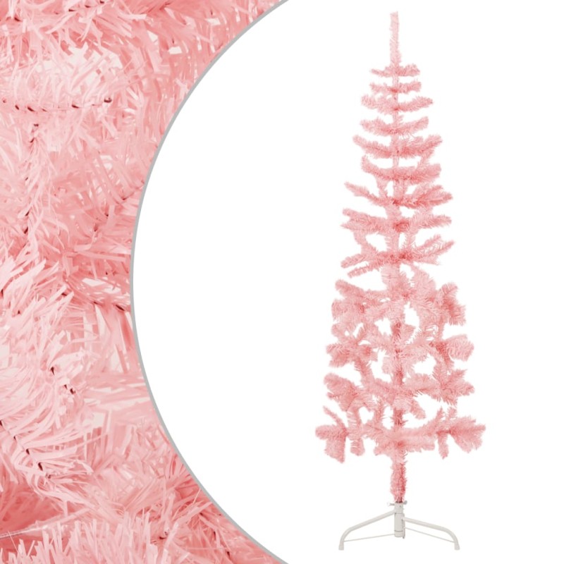vidaXL Künstlicher Halb-Weihnachtsbaum mit Ständer Schlank Rosa 120 cm vidaXL Künstlicher Halb-Weihnachtsbaum mit Ständer Schlank Rosa 120 cm