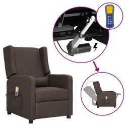 vidaXL Massagesessel mit Aufstehhilfe Braun Stoff
