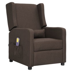 vidaXL Massagesessel mit Aufstehhilfe Braun Stoff