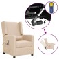 vidaXL Massagesessel mit Aufstehhilfe Creme Stoff vidaXL Massagesessel mit Aufstehhilfe Creme Stoff