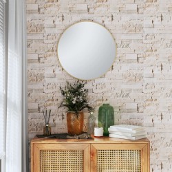 vidaXL Tapete 3D Stein-Optik Grau und Beige