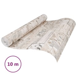 vidaXL Tapete 3D Stein-Optik Grau und Beige