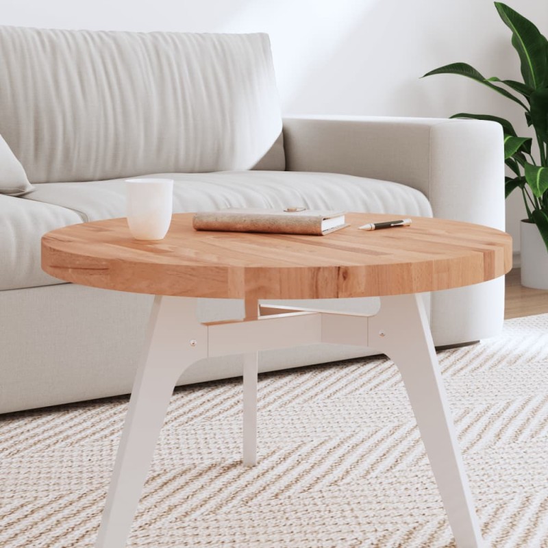 vidaXL Tischplatte Ø70x4 cm Rund Massivholz Buche vidaXL Tischplatte Ø70x4 cm Rund Massivholz Buche