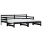 vidaXL Tagesbett Ausziehbar Schwarz 90x190 cm Massivholz Kiefer vidaXL Tagesbett Ausziehbar Schwarz 90x190 cm Massivholz Kiefer