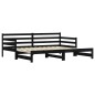 vidaXL Tagesbett Ausziehbar Schwarz 90x190 cm Massivholz Kiefer vidaXL Tagesbett Ausziehbar Schwarz 90x190 cm Massivholz Kiefer