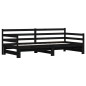 vidaXL Tagesbett Ausziehbar Schwarz 90x190 cm Massivholz Kiefer vidaXL Tagesbett Ausziehbar Schwarz 90x190 cm Massivholz Kiefer