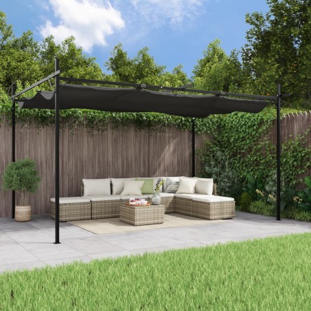 vidaXL Pergola mit Schiebedach Anthrazit 395x292x230 cm