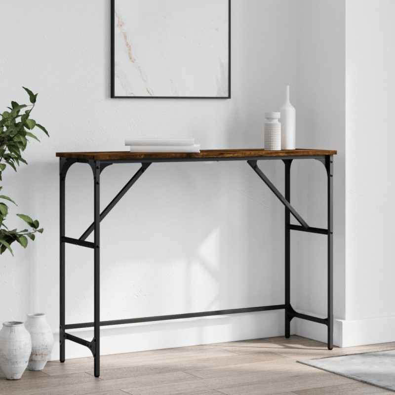 vidaXL Konsolentisch Räuchereiche 100x32x75 cm Holzwerkstoff vidaXL Konsolentisch Räuchereiche 100x32x75 cm Holzwerkstoff