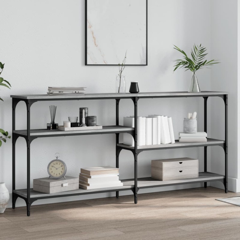 vidaXL Konsolentisch Grau Sonoma 160x29x75 cm Holzwerkstoff vidaXL Konsolentisch Grau Sonoma 160x29x75 cm Holzwerkstoff