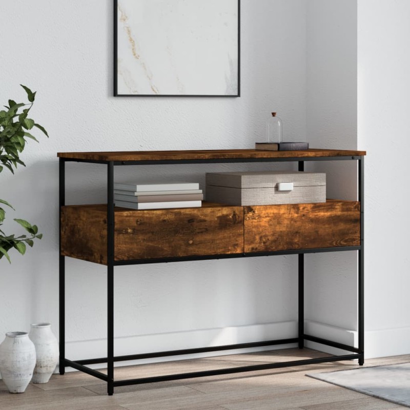 vidaXL Konsolentisch Räuchereiche 100x40x75 cm Holzwerkstoff vidaXL Konsolentisch Räuchereiche 100x40x75 cm Holzwerkstoff
