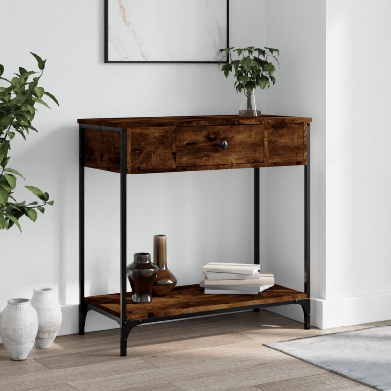 vidaXL Konsolentisch Räuchereiche 75x34,5x75 cm Holzwerkstoff vidaXL Konsolentisch Räuchereiche 75x34,5x75 cm Holzwerkstoff