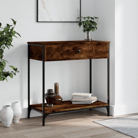 vidaXL Konsolentisch Räuchereiche 75x34,5x75 cm Holzwerkstoff