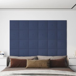vidaXL Wandpaneele 12 Stk. Blau 30x30 cm Stoff 1,08 m²