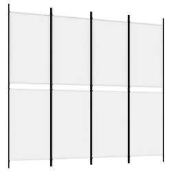 vidaXL 4-tlg. Paravent Weiß 200x180 cm Stoff