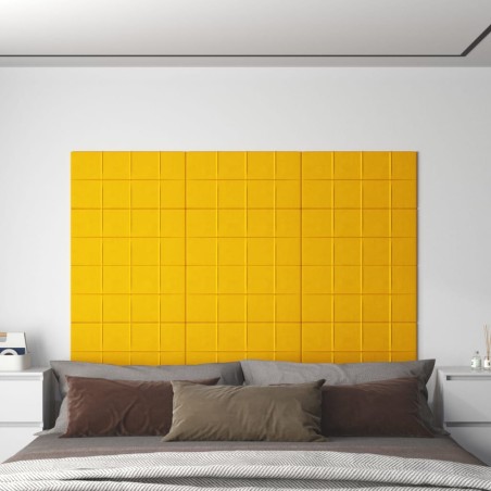 vidaXL Wandpaneele 12 Stk. Gelb 60x30 cm Samt 2,16 m²