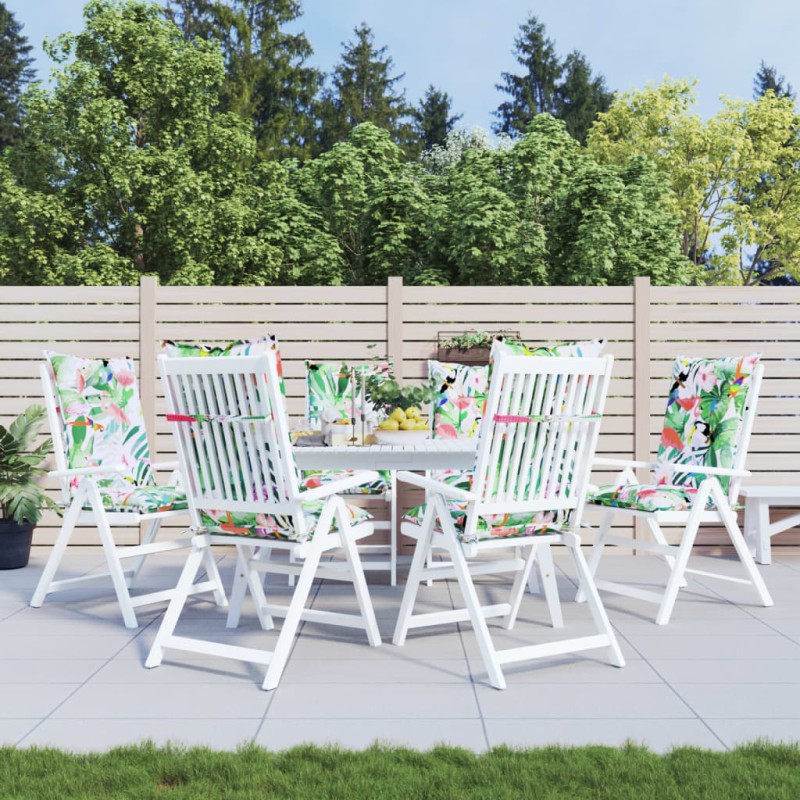 vidaXL Gartenstuhlauflagen für Hochlehner 6 Stk. Mehrfarbig 120x50x7cm vidaXL Gartenstuhlauflagen für Hochlehner 6 Stk. Mehrfarbig 120x50x7cm
