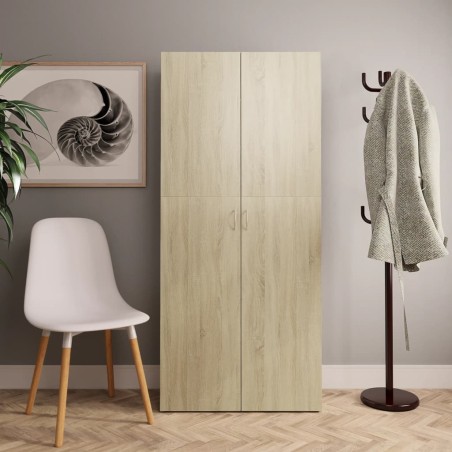 vidaXL Schuhschrank Sonoma-Eiche 80x35,5x180 cm Holzwerkstoff