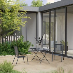 vidaXL 3-tlg. Garten-Essgruppe Stahl Anthrazit