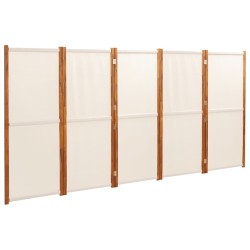 vidaXL 5-tlg. Raumteiler Cremeweiß 350x180 cm