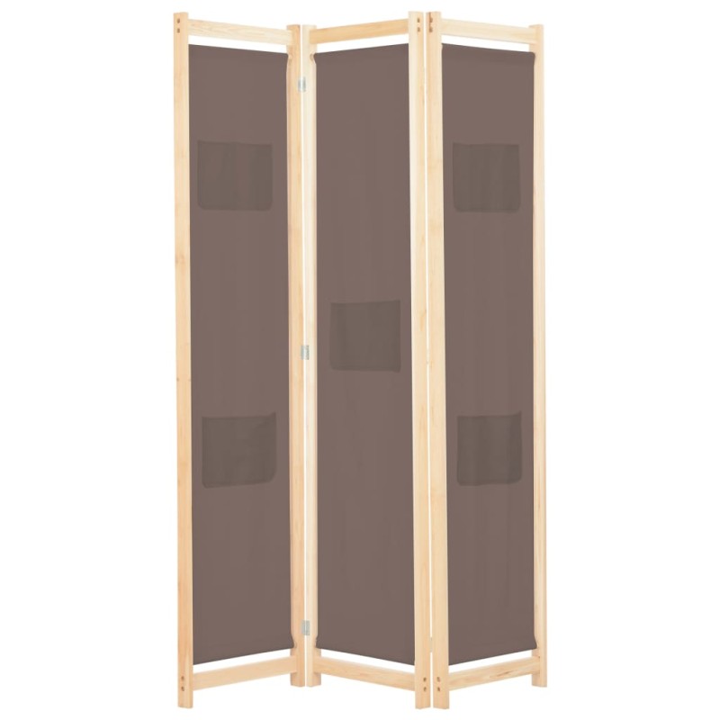 vidaXL 3-teiliger Raumteiler Braun 120 x 170 x 4 cm Stoff vidaXL 3-teiliger Raumteiler Braun 120 x 170 x 4 cm Stoff