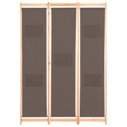 vidaXL 3-teiliger Raumteiler Braun 120 x 170 x 4 cm Stoff