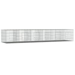 vidaXL Kaninchenkäfig 6 Paneele 327x79x54 cm Verzinktes Eisen