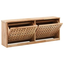 vidaXL Schuhbank 94 x 20 x 38 cm Walnussholz Massiv