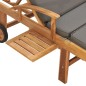 vidaXL Sonnenliege mit Auflage Massivholz Teak Dunkelgrau vidaXL Sonnenliege mit Auflage Massivholz Teak Dunkelgrau