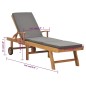 vidaXL Sonnenliege mit Auflage Massivholz Teak Dunkelgrau vidaXL Sonnenliege mit Auflage Massivholz Teak Dunkelgrau