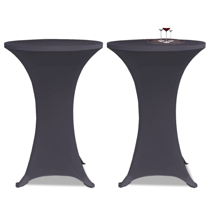 vidaXL Tischhusse Stretchhusse 2 Stk 60 cm Anthrazit vidaXL Tischhusse Stretchhusse 2 Stk 60 cm Anthrazit