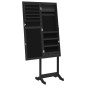 vidaXL Schmuckschrank mit Spiegel &LED-Beleuchtung Freistehend Schwarz vidaXL Schmuckschrank mit Spiegel &LED-Beleuchtung Freistehend Schwarz
