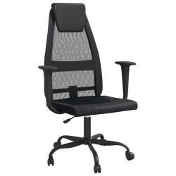 vidaXL Bürostuhl Schwarz Netz und Kunstleder