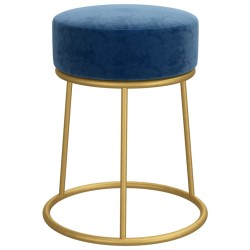vidaXL Runder Hocker Blau Samt