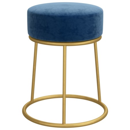 vidaXL Runder Hocker Blau Samt