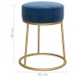 vidaXL Runder Hocker Blau Samt vidaXL Runder Hocker Blau Samt