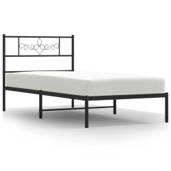 vidaXL Bettgestell mit Kopfteil Metall Schwarz 90x200 cm