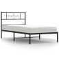 vidaXL Bettgestell mit Kopfteil Metall Schwarz 90x200 cm vidaXL Bettgestell mit Kopfteil Metall Schwarz 90x200 cm