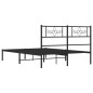 vidaXL Bettgestell mit Kopfteil Metall Schwarz 150x200 cm vidaXL Bettgestell mit Kopfteil Metall Schwarz 150x200 cm