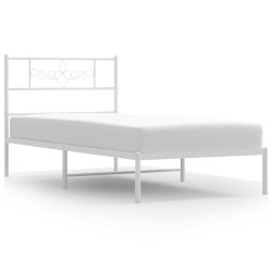 vidaXL Bettgestell mit Kopfteil Metall Weiß 75x190 cm