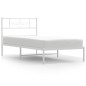 vidaXL Bettgestell mit Kopfteil Metall Weiß 75x190 cm vidaXL Bettgestell mit Kopfteil Metall Weiß 75x190 cm