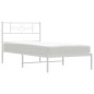vidaXL Bettgestell mit Kopfteil Metall Weiß 75x190 cm vidaXL Bettgestell mit Kopfteil Metall Weiß 75x190 cm