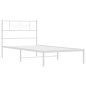 vidaXL Bettgestell mit Kopfteil Metall Weiß 75x190 cm vidaXL Bettgestell mit Kopfteil Metall Weiß 75x190 cm