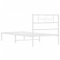 vidaXL Bettgestell mit Kopfteil Metall Weiß 75x190 cm vidaXL Bettgestell mit Kopfteil Metall Weiß 75x190 cm