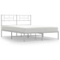 vidaXL Bettgestell mit Kopfteil Metall Weiß 160x200 cm vidaXL Bettgestell mit Kopfteil Metall Weiß 160x200 cm