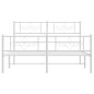 vidaXL Bettgestell mit Kopf- und Fußteil Metall Weiß 135x190 cm vidaXL Bettgestell mit Kopf- und Fußteil Metall Weiß 135x190 cm
