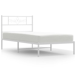 vidaXL Bettgestell mit Kopfteil Metall Weiß 107x203 cm